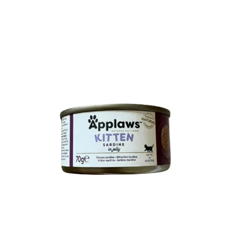 Applaws Kitten - консервирана храна за  подрастващи котки с сардина за малки котета - 6 броя х 70 гр.