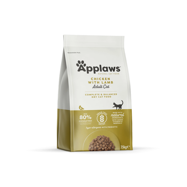 Applaws - суха храна за котки с пиле и агне