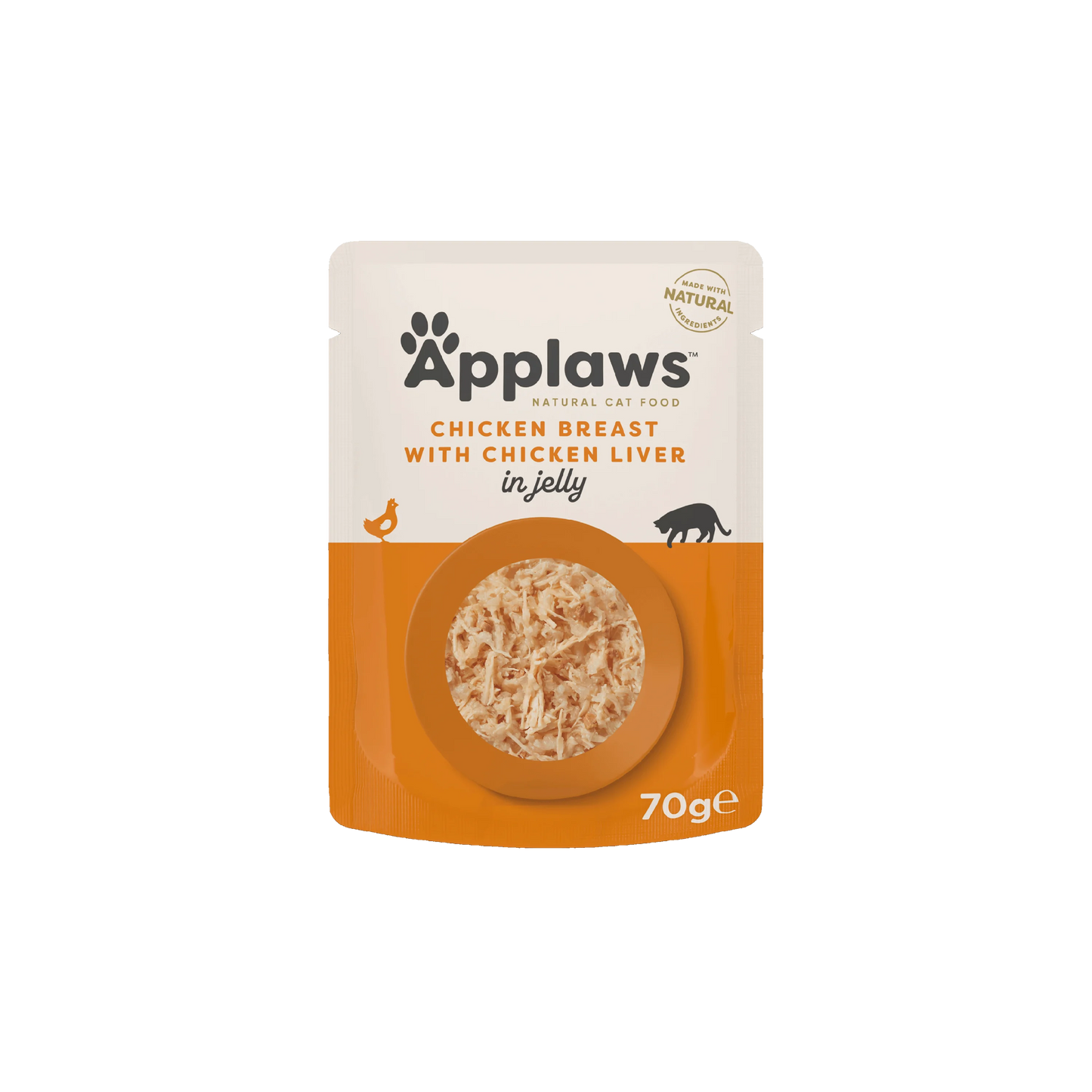 Applaws - пауч за котки пиле и дроб в желе - 6 броя х 70 гр.