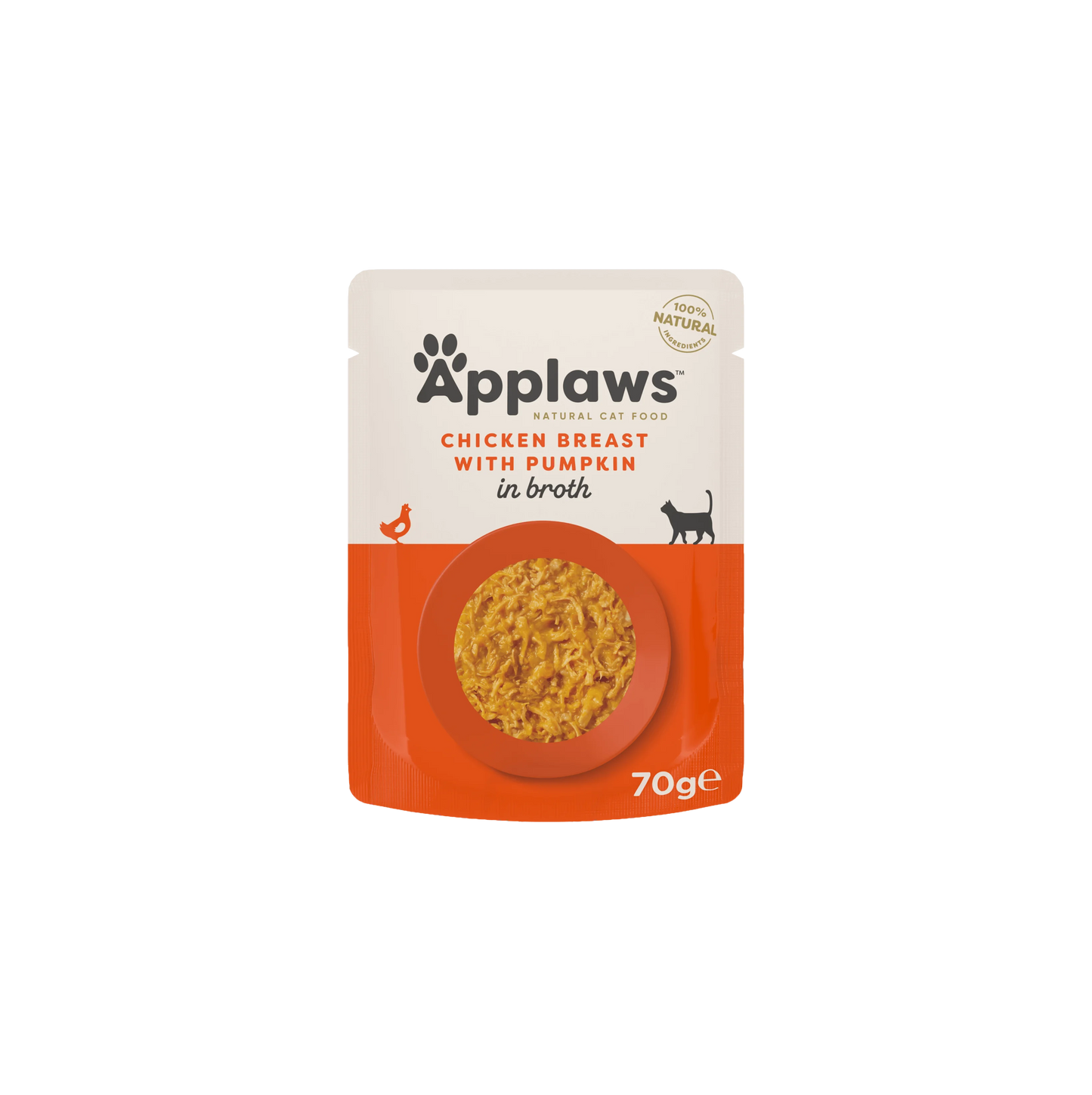 Applaws - пауч за котки пиле с тиква в бульон - 6 броя х 70 гр.