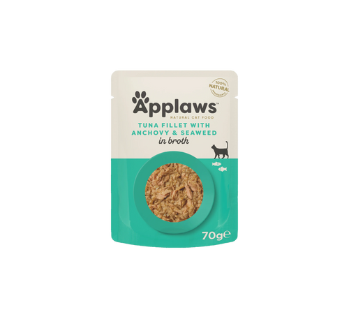 Applaws - пауч за котки риба тон и аншоа в бульон - 6 броя х 70 гр.