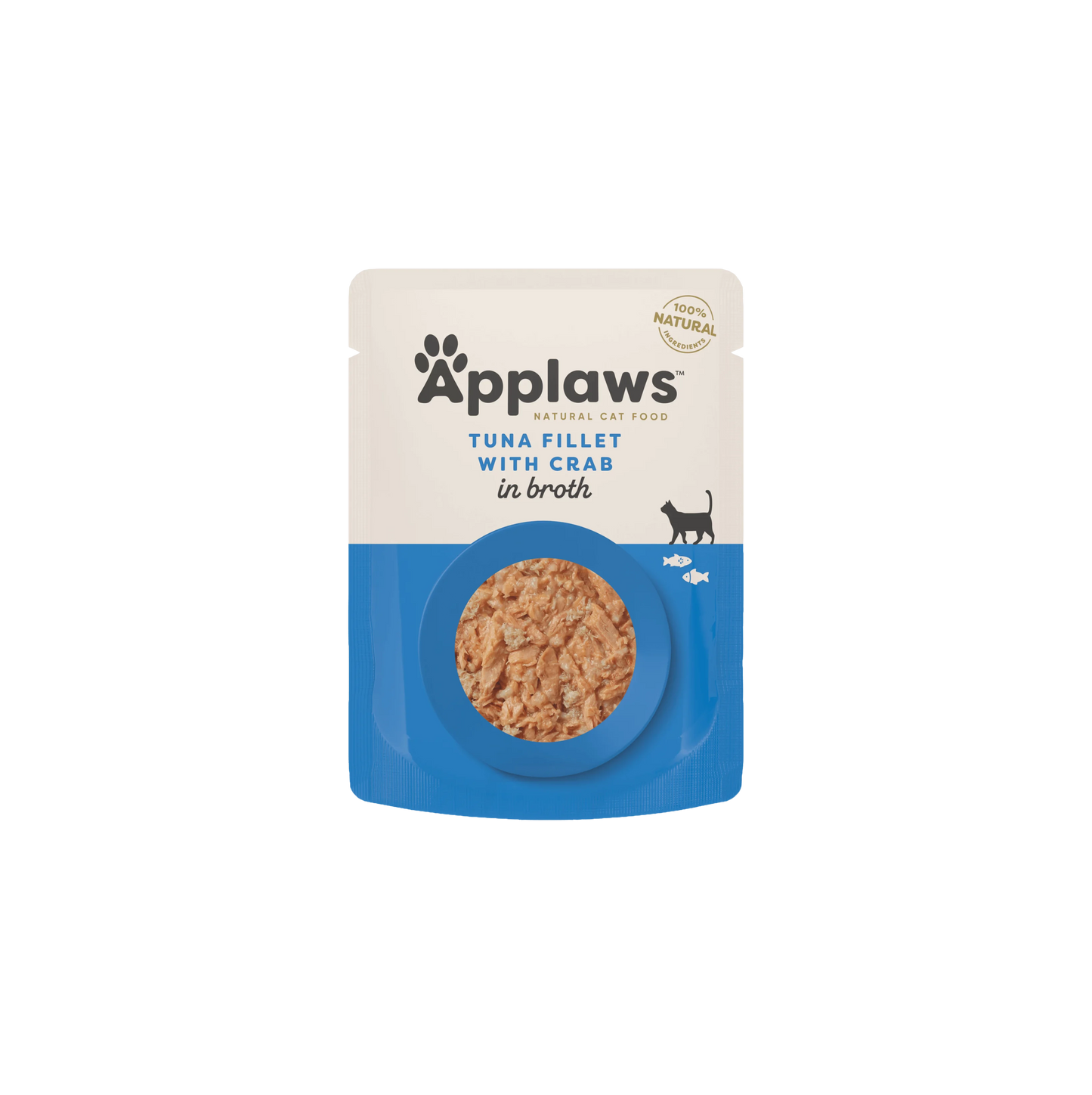 Applaws - пауч за котки с риба тон и раци в бульон - 6 броя х 70 гр.