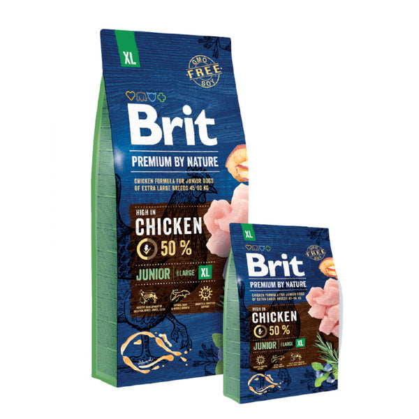 Brit Premium Junior XL - суха храна за подрастващи кучета от гигантски породи с прясно пилешко месо