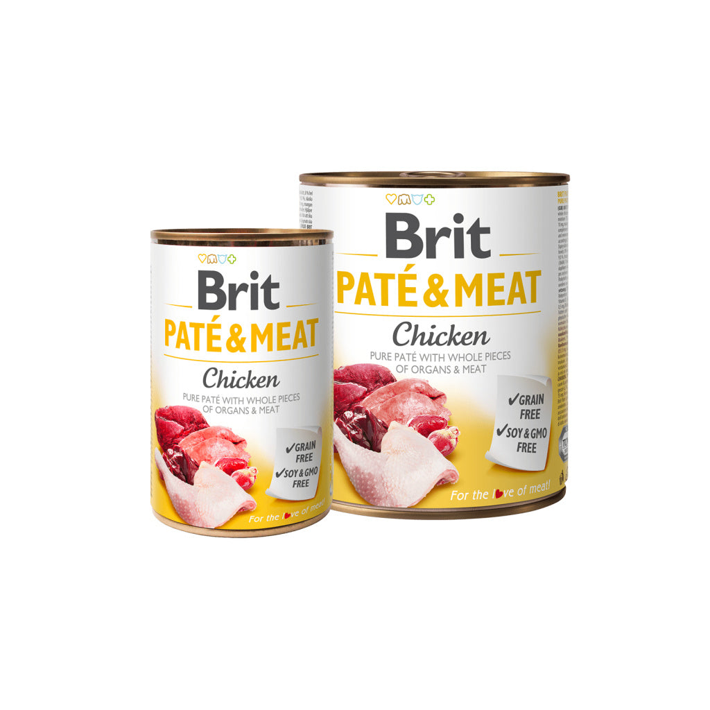 Brit PATÉ & MEAT - консервирана храна за кучета с прясно пилешко - 6 броя х 400 гр. или 6 броя х 800 гр.