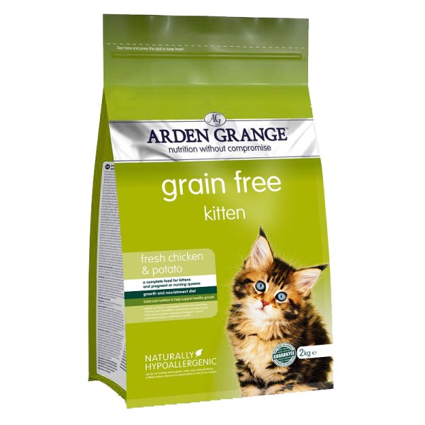 Arden Grange - суха храна за подрастващи котки с пилешко месо и картофи - 2 кг.
