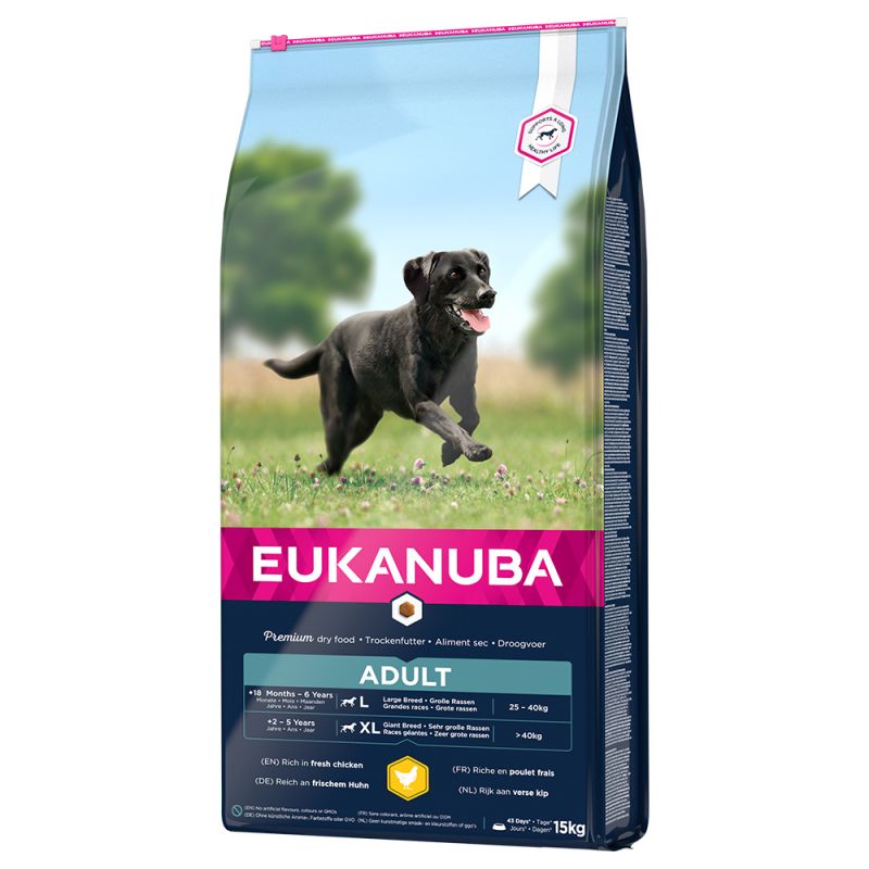 Eukanuba Adult Large - Суха храна за кучета с пиле - 18 кг.