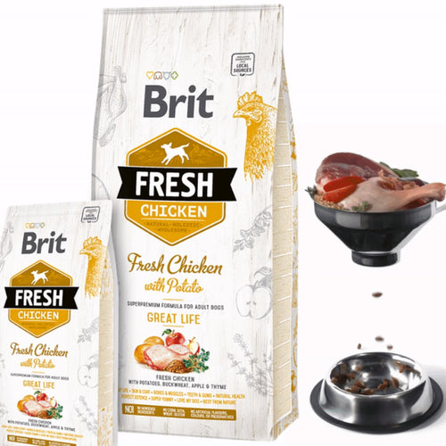 Brit Fresh - суха храна за кучета с прясно пилешко месо и картофи