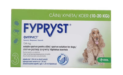 Fypryst Spot-on - Противопаразитни пипети за кучета от 10 кг. до 20 кг. - 3 броя в опаковка