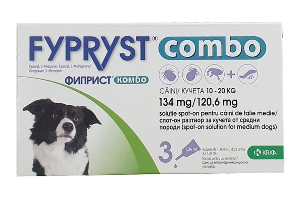 Fypryst Combo - Противопаразитни пипети за кучета от 10 кг. до 20 кг. - 3 броя в опаковка