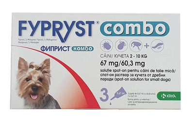 Fypryst Combo - Противопаразитни пипети за кучета от 2 кг. до 10 кг. - 3 броя в опаковка