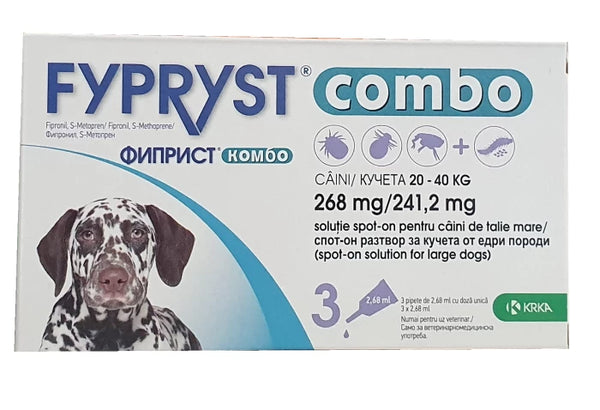 Fypryst Combo - Противопаразитни пипети за кучета от 20 кг. до 40 кг. - 3 броя в опаковка