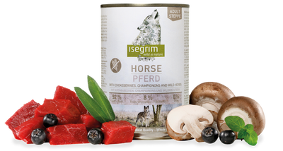 Isegrim - консервирана храна  за кучета с конско, арония и гъби - 6 броя х 800 гр.