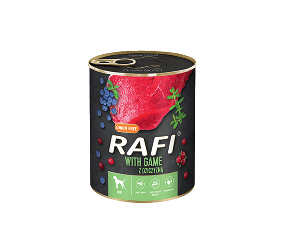 RAFI – консервирана храна за кучета с дивеч – 6 броя x 800 гр.