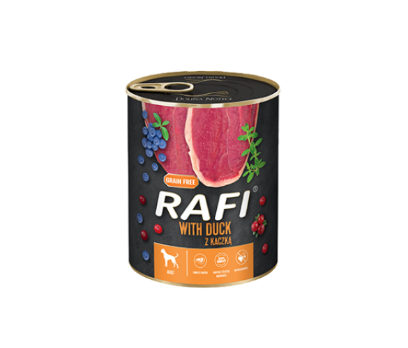 RAFI – консервирана храна за кучета с патешко месо – 6 броя x 800 гр.