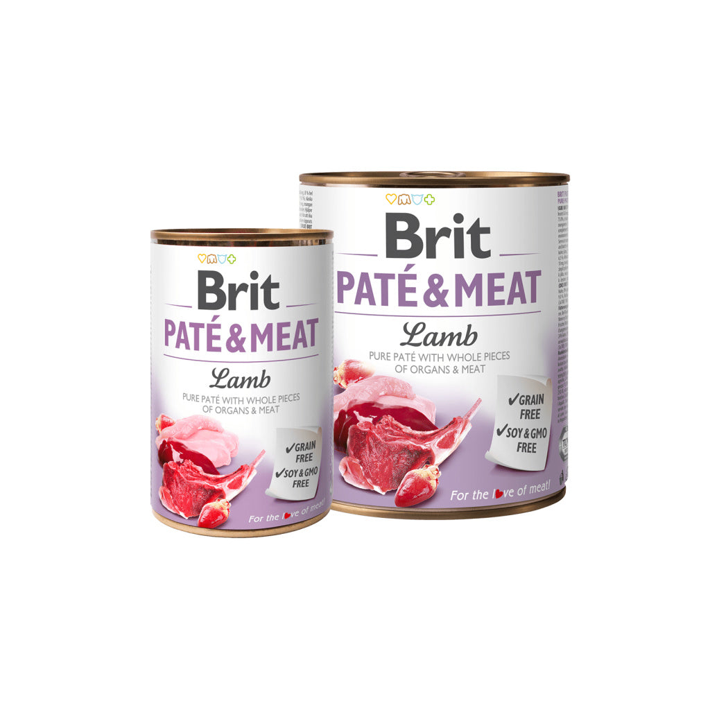 Brit PATÉ & MEAT - консервирана храна за кучета с агнешко месо  - 6 броя х 400 гр. или 6 броя х 800 гр.