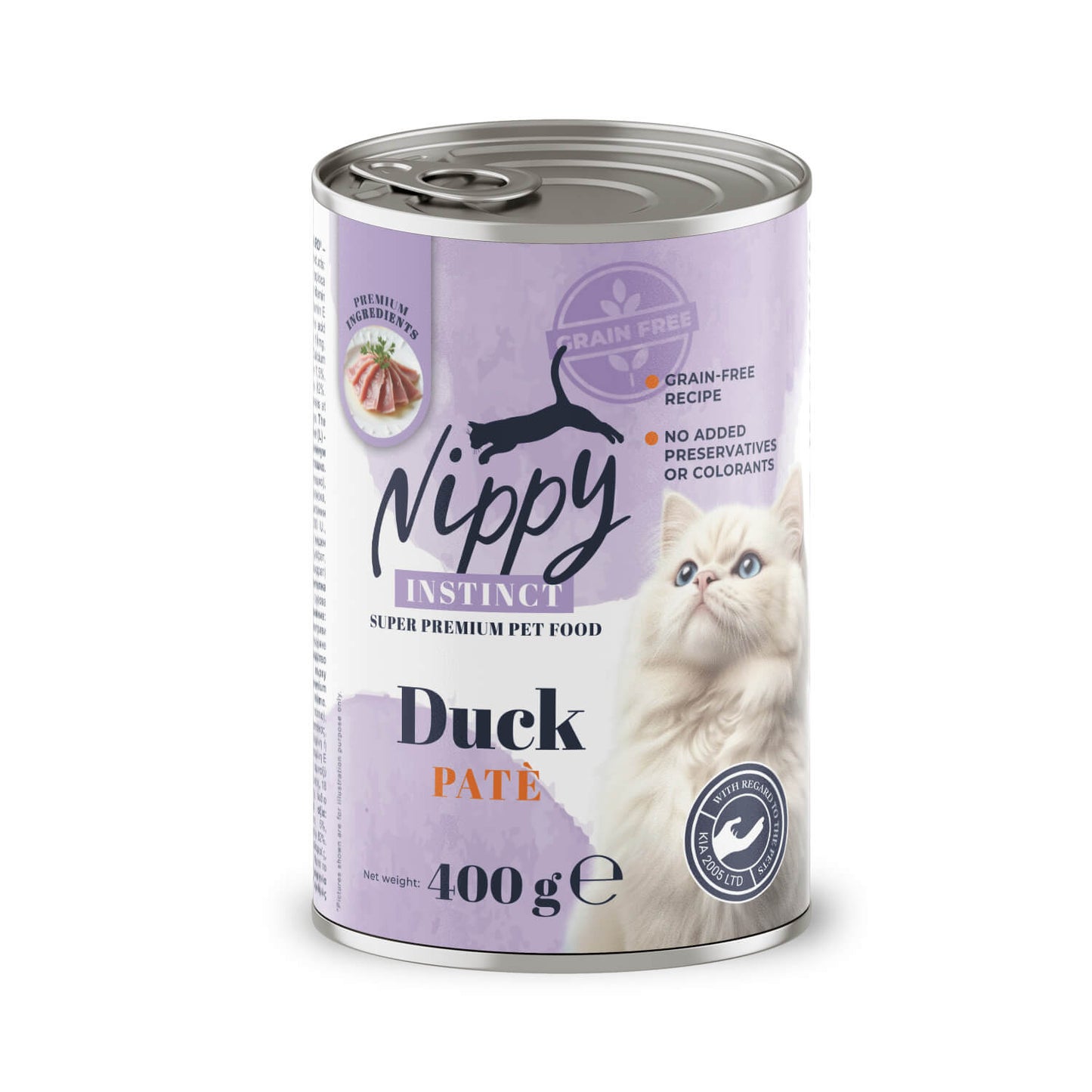 Nippy - консервирана храна за котки с патешко - 6 броя х 400 гр.