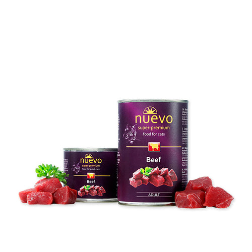 Nuevo ADULT – консервирана храна за котки с говеждо - 6 броя x 400 гр