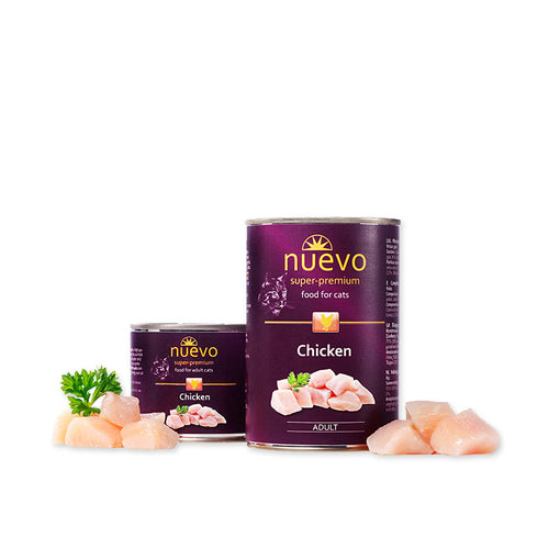 Nuevo ADULT - консервирана храна  за котки с пиле - 6 броя x 400 гр.