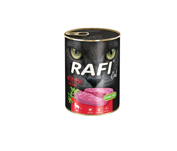 RAFI CAT VEAL - консервирана храна с телешко месо - 6 броя x 400 гр.