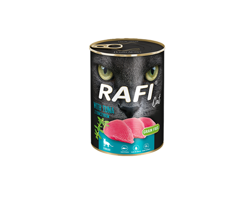 RAFI CAT TUNA - консервирана храна с риба тон за кастрирани котки - 6 броя x 400 гр.