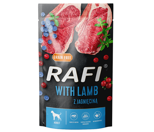 RAFI – пауч за кучета с агнешко – 6 броя x 500 гр.