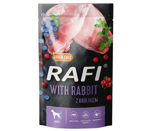RAFI – пауч за кучета със заешко – 6 броя x 500 гр.