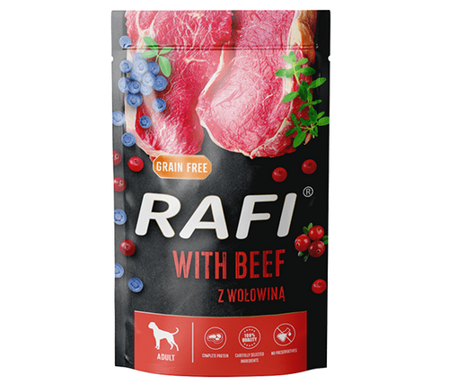 RAFI – пауч за кучета с говеждо – 6 броя x 500 гр.