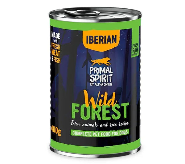 Primal Spirit Wild Forest - консерва за кучета със свинско и пуешко месо - 6 броя х 400 гр.