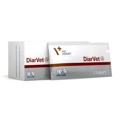 Vet Expert DiarVet - Хранителна добавка подпомагаща борбата с диарията при кучета и котки - 1 таблетка