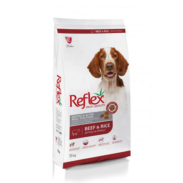 Reflex  - Суха храна за активни кучета с говеждо месо - 15 кг.