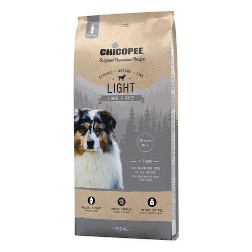 Chicopee Classic Nature Light - храна за кучета при наднормено тегло с агне и ориз - 15 кг.