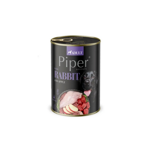 Piper Adult - консервирана храна за кучета с заешко месо и ябълки - 6 броя х 400 гр.