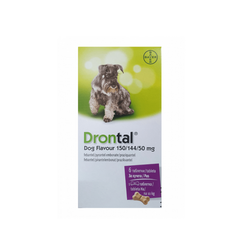 Drontal - Противопаразитни овкусени таблетки за дъвчене за кучета за 10 кг.- 6 таблетки в опаковка