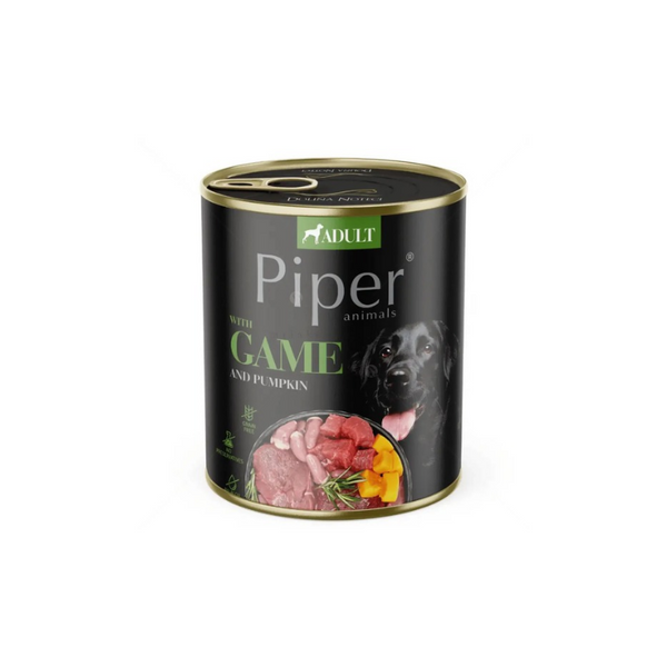Piper Adult - консервирана храна за кучета с дивеч, тиква и розмарин - 6 броя х 800 гр.