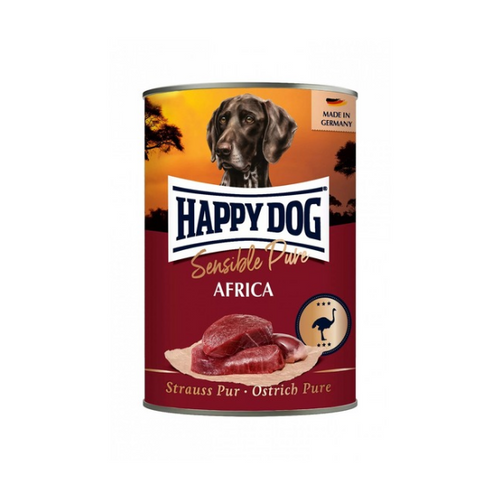 Happy Dog - консервирана храна за кучета с щраусово месо - 6 броя x 400 гр.