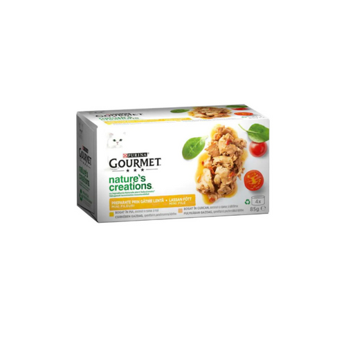 Gourmet Nature's Creations - консервирана храна за котки с пиле,спанак и домати - 6 броя х 4x85 гр.
