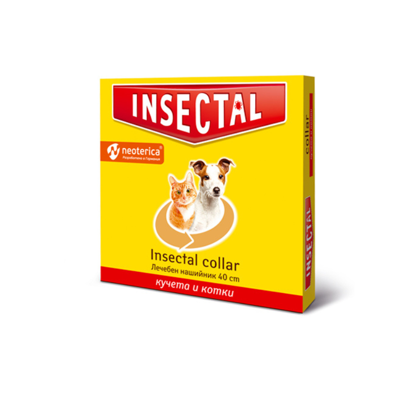 Insectal - Противопаразитна каишка за кучета и котки 40 см. - 1 брой в опаковка