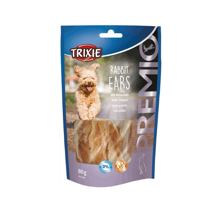 Trixie - лакомство за кучета заешки уши с пилешко месо - 80 гр.