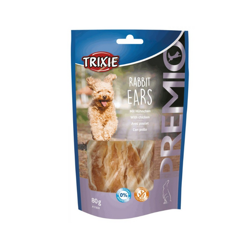 Trixie - лакомство за кучета заешки уши с пилешко месо - 80 гр.