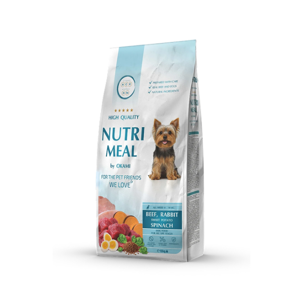 NutriMeal - суха храна за кучета от дребни породи с телешко и заек - 10 кг.