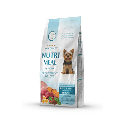 NutriMeal - суха храна за кучета от дребни породи с телешко и заек - 10 кг.