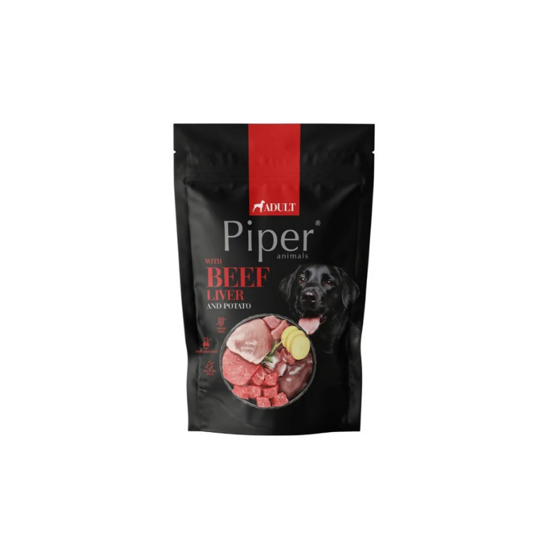 Piper Adult - пауч за кучета с говежди дроб и картофи - 6 броя х 500 гр.