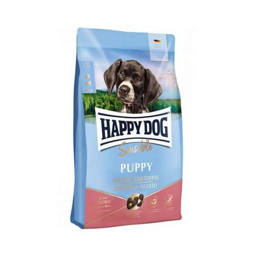 Happy Dog Puppy - суха храна за чувствителни подрастващи кучета със сьомга и картоф