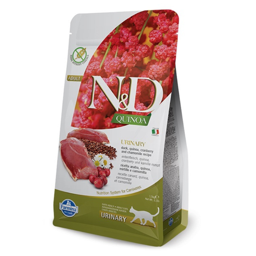 N&D Quinoa Urinary Adult Cat – суха храна с патешко, киноа и червена боровинка за възрастни котки