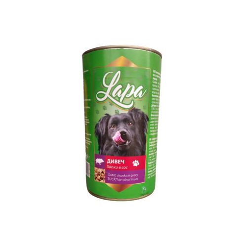 Lapa - консервирана храна за кучета с дивеч - 6 броя x 1.250 кг.