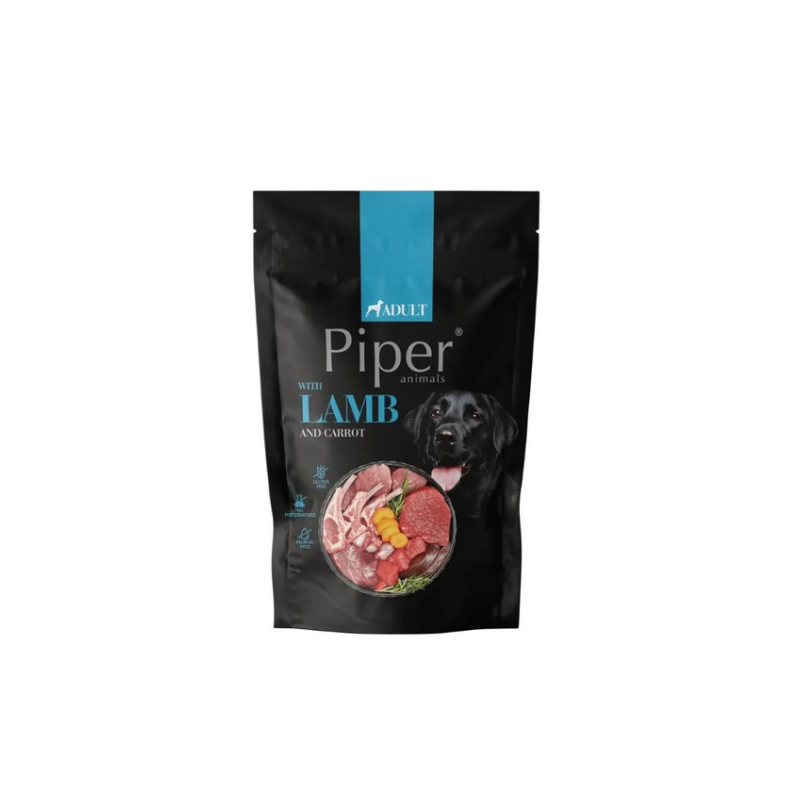 Piper Adult - пауч за кучета с агне, морков и кафяв ориз - 6 броя х 500 гр.