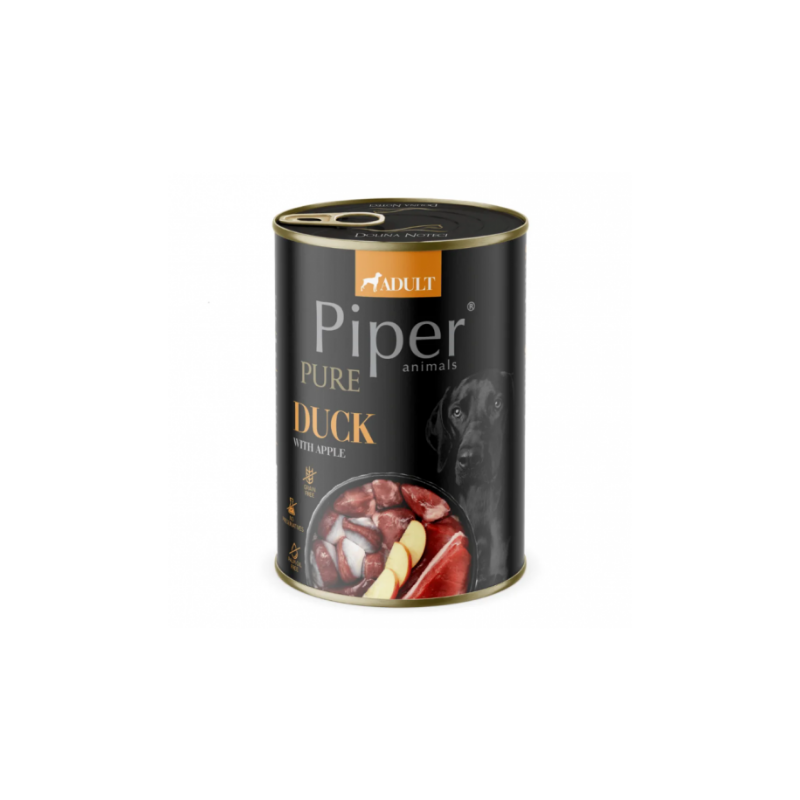 Piper Adult - консервирана храна за кучета с патица и ябълки - 6 броя х 400 гр.