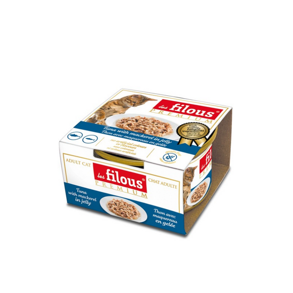 Les Filous - пастет за котки късчета риба тон със скумрия в желе - 6 броя x 85 гр.