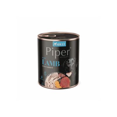 Piper Adult - консервирана храна за кучета с агнешко, морков и розмарин - 6 броя х 800 гр.