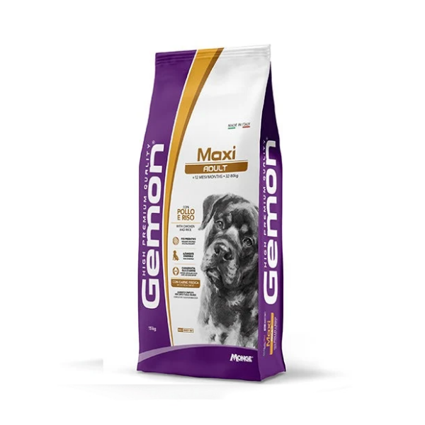 Gemon Maxi Adult суха храна с пиле и ориз за едри кучета